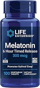 Livsforlængelse DHEA 25mg og Melatonin 6 timers tidsfrigivelse 300mcg - 100 kapsler og 100 tabletter