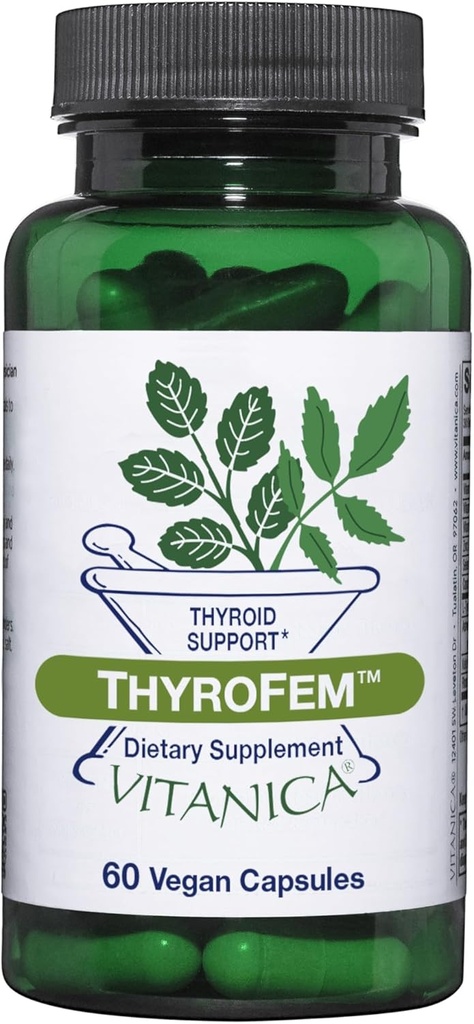 Vitanica ThyroFem, Thyroid Gland Support, Vegan, 60 Kapsler