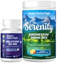 Naturens perfekte nat Melatonin 20mg hurtig opløsning blandet berry 180 greve med berømmelse Magnesium pulver 15 oz Lemon Hindbær