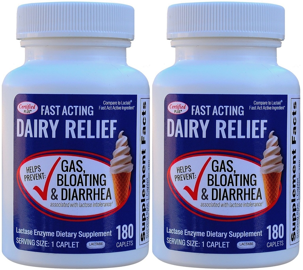 Fast fungerende Lactase 360 Caplets Generisk Lactase Fast Act 9000 FCC Units per Caplet