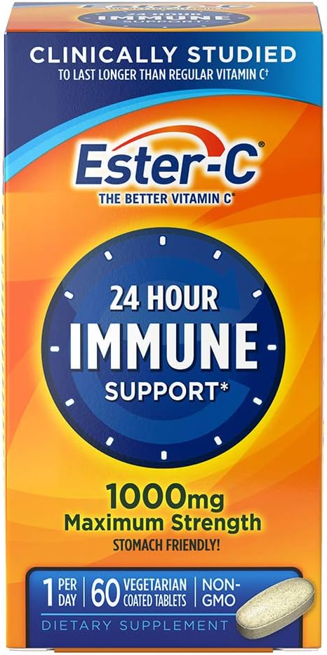 Ester- C vitamin C, 1. 000 mg, 60 overtrukne tabletter (Emballage May Vary)