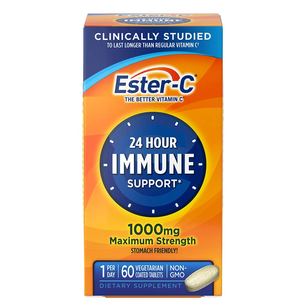 Ester- C vitamin C, 1. 000 mg, 60 overtrukne tabletter (Emballage May Vary)