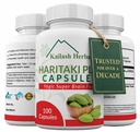 Organic Haritaki Capsules - Forbedrer fordøjelsen - Afgiftning & Foryngelse - Beholder regelmæssighed - Brain Function- 100 Kapsler Terminalia chebula ståla 124; Vegan, Non- GMO