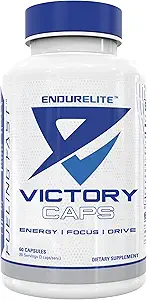 EndurElite Victory Caps - Pre Workout for Endurance & Strength, Crossfit og Cross Training, Koffein og Nootropics - 60 kapsler