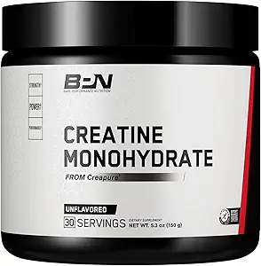 BARE YDEEVNE NETRITION, BPN Pure Creatin monohydrat pulver af Creapure, 5g Creatin per Serving, Understøtter muskelvækst, Unflavored Creatin Powder, 30 Servere