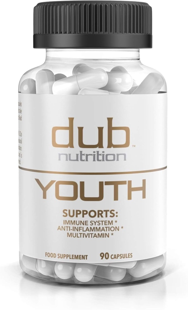 Youth - Formula with Acai, Resveratrol, Curcumin, Vitamins A, C, D, E, B12, and CoQ10 - Supports Immunity and Mobility - 90 Capsules