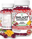 Lunakai USA Lavet Pure Shilajit Gummies 1200mg med Ashwagandha & Chaga - Himalayan Shilajit til mænd & kvinder, Energi & Vitality Support, 60ct