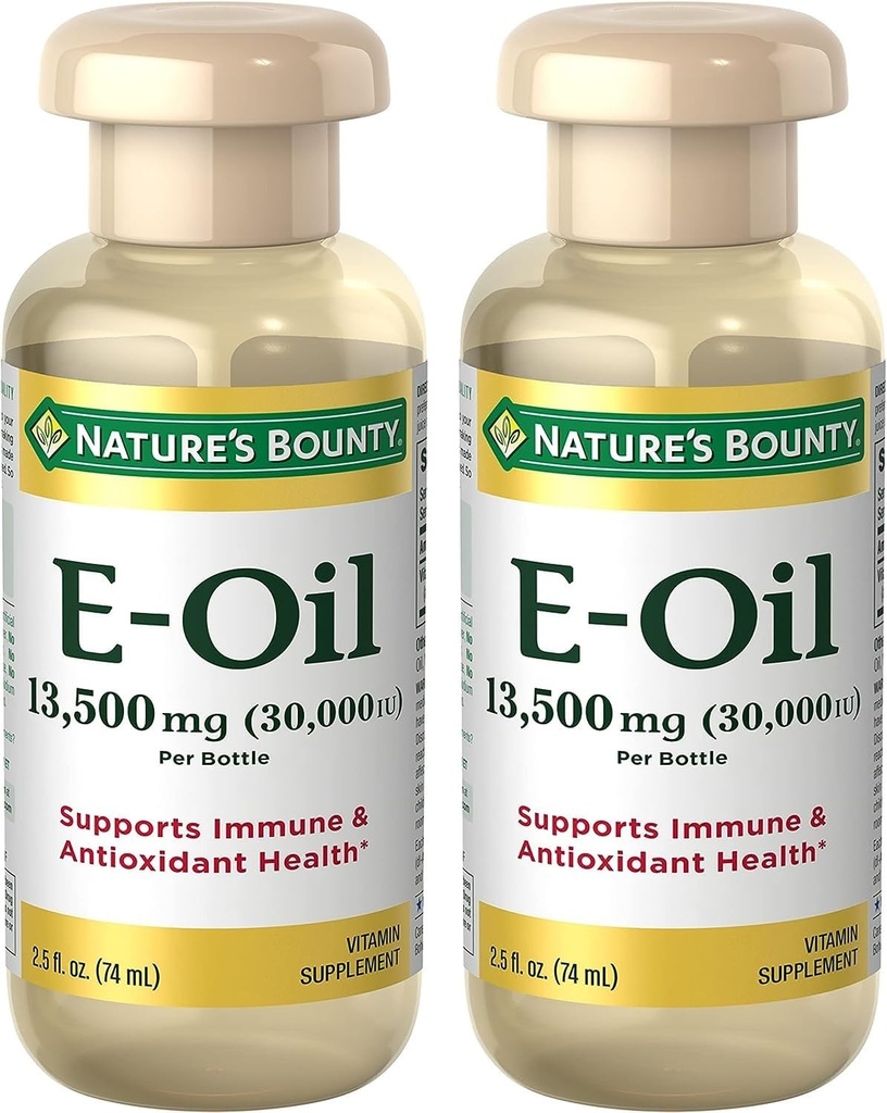Nature 's Bounty Vitamin E Oil, Understøtter immunforsvar & antioxidant, 30,000IE E-vitamin, topisk eller oral, 2,5 fl Oz (pakke med 2)