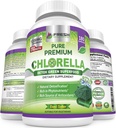 FRESH METHCARE Premium Chlorella supplement, 1200mg Pure Vegan Powder Kapsler, 180 Chlorophyll og CFG piller, Natural Detox Superfood, naturligt indeholder B vitaminer og mineraler