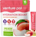 Venture Pal Sugar Free Electrolyte Powder Packets - Flydende Daily IV Hydration Packets # 124; Elektrolytes Drink Mix med 5 Vitamin & 7 Electrolytes # 124; Keto Friendly # 124; Non- GMO # 124; Certified Vegan # 124; 16 Sticks