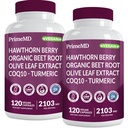 26- in-1 Nitrooxide Supplement - Heart & Circulation Support med CoQ10, Gurkemeje, Organic Beet Root, Hawthorn Berry & Hvidløg - 2103mg per servering (120ct, Pack of 2)