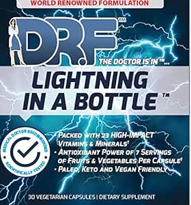 Lightning i en flaske af Dr. Farrah World Renown Medical Doctor Budd124; 23 High Impact Vitamin & Min Budding124; Antioxidant Power of 7 Servere af Frugt & Grøntsager Budding124; Paleo, Keto, & Vegan Friendly