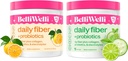Daglig Fiber Supplement Bundle med tilsat kollagen, probiotika & elektrolyter - Cuckumber Lime Mint & Orange Yuzu Mandarin Flavors - Understøtter fordøjelsessygdomme, afblødning og hydrering - 32 Tjenester i alt