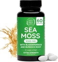Happy Sund Hippie Sea Moss Gel Capsules 3000 mg (1 daglig) - Immunitet, Energy Boost & fordøjelsesstøtte Budd124; Fremstillede irske Seamoss Pills, Burdock Root, Bladderwrack Budd124; Lavet i USA, Vegan, 60 Ct