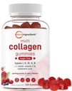 Mikroingredienser Multi Collagen Peptider, 120 Collagen Gummier Name 124; Type I, II, III, V, X Protein med biotin, Hyaluronsyre, & C-vitamin Complex