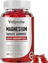 Magnesium Taurat Gummier med Magnesium Taurat, Magnesium Glycinat & Magnesium Citrate- for Heart Health, Muskler Funktion, Mood Support- Vegetar, Non- GMO