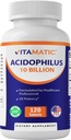 Vitamin Acidophilus Probiotic - 10 milliarder CFU - 5X potens - Dagligt probiotisk tillæg, understøtter fordøjelsessygdomme - 120 tabletter