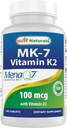 Bedste Naturals Vitamin K2 (MK7) med D3 Supplement Bone og Heart Health (5000 IE Vitamin D3 & 100 mcg Vitamin K2 MK7), 180 tabletter