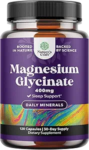 Pure Magnesium Glycinate Supplement 400mg Per Servering - Vegansk High Absorption Chelated Magnesiumkapsler til kvinder og mænd med Elemental 400mg for Mood Sleep and Relaxation Support - 120 Tæl