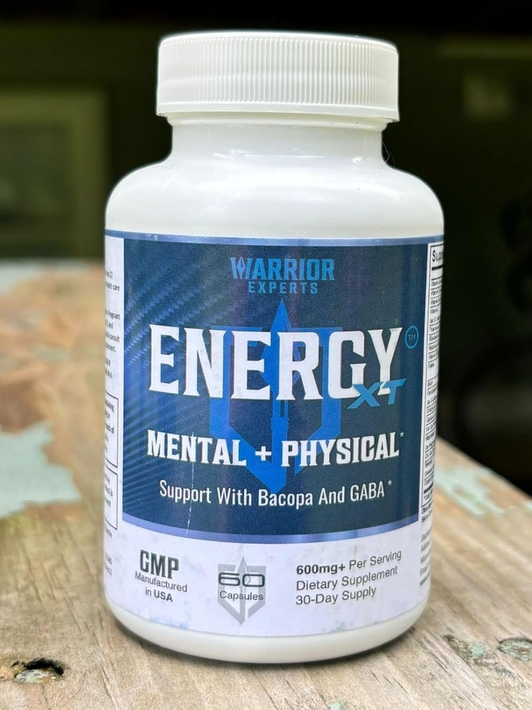 Warrior Nootropics Energitilskud til Mental Alertness og Fysisk Energi; Support Mental Klarhed, Brain & Kognitiv funktion - med vitamin B, DMAE Bacopa og GABA - 60 kapsler