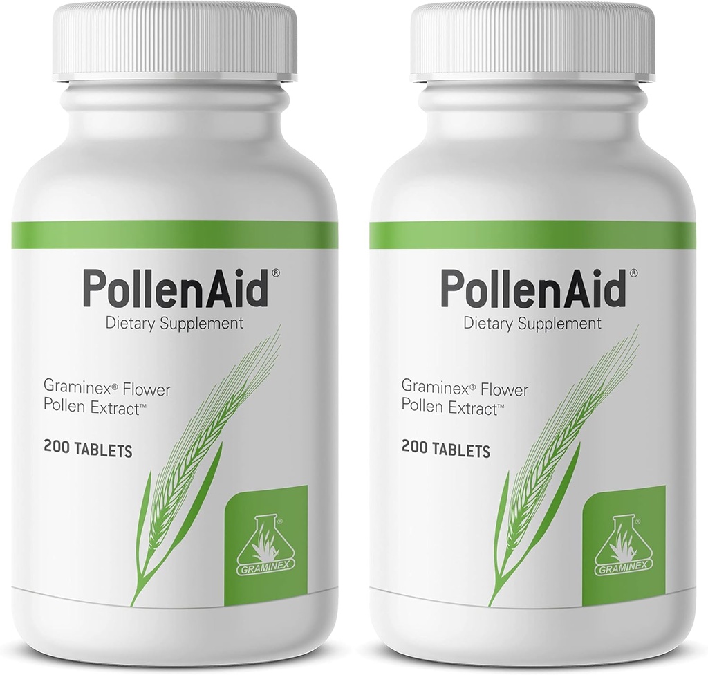 Graminex PollenAid Prostate Supplement: All Natural Prostate Support for Bladder Control & Urinary Tract Health, Rye Pollen Extract Made in USA, 200 Tablets (Pack of 2)