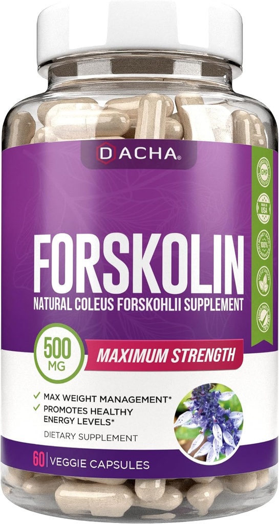 Naturlig Forskolin Max Strength Formula - 500mg Coleus Extract, Keto Diet Pills, der arbejder hurtigt for kvinder & mænd, Maksimum Slim Look, Lose Fast for kvinder, Rapid Tone, Luna Trim, MD