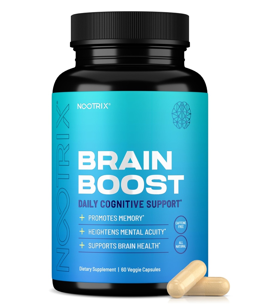 Nootrix Brain Boost Nootrop Supplements 124; Understøtter hukommelse, mental fokus, kognitiv sundhed & energi
