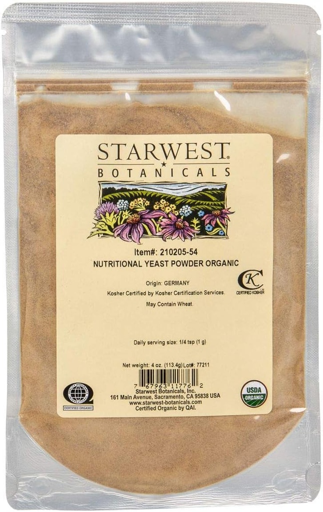 Økologisk næringsstof Gær Pulver - 4 oz