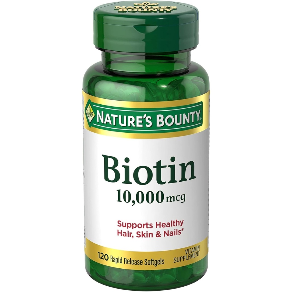 Nature 's Bounty Biotin 10, 000 Mcg, Rapid Release Softels 120 Ea (pakke med 2)