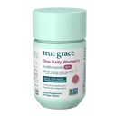 True Grace One Daily Women 's Multivitamin 40 + Fermented Minerals, Organic Adaptogens & Mushrooms Energy, Immunitet, Knoglestøtte - non-GMO - Jern, Gluten & Soy Free - 30 Veganske tabletter