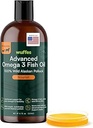 Wuffes Advanced Omega 3 Fish Oil for Dogs, Natural EPA & DHA Fedtsyrer, Understøtter sund hud og Coat, fælles ernæring, fordøjelse & immunsystem - 100% Pure Wild Alaska Fish Oil - 8 Oz