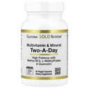 California Gold Nutrition Multivitamin og mineralsk med methyl B12, C-vitamin, L- methylFolate og Bio- Quercetin, Two-A- dag, 60 Veggie kapsler