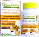 Premium gurkemeje kapsler med ingefær og sort peber. Gurkemeje Supplement fra gurkemeje 95% Curcuminoider & Gingerrod AllNatural NonGMO NO Ris Pulver NO Stearate NO Silica NO Gluten 90ct
