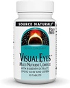 Source Naturals Visual Eyes Dietary Supplement - Multi-Nutrient Complex with Bilberry Extract, Lipoic Acid and Lutein - 30 Tablets