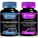 WELLENess LABSRX Resveratrol kapsler 10000mg - Nattokinase supplement kapsler - 5000 FU