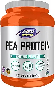 Now Foods Sports Nutrition, Pea Protein 24 g, Hurtig Absorbing, Unflavored Powder, 2- Pound