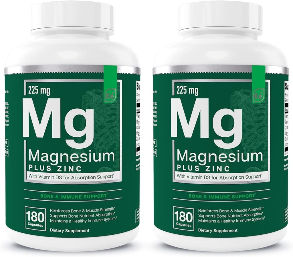 Essentielle elementer Magnesium Plus Zink med D3- vitamin 124; Scientific Formulated Heart, Bone & Muscle Support