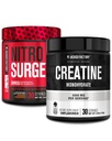 Jacked Factory NITROSURGE Shred Pre Workout Supplement (Orange Ananas, 30 Servere) & Creatin monohydrat pulver (Unflavored, 30 Servere)