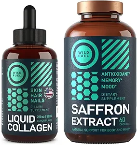 WILD FUEL Saffron Extract and Liquid Collagen with Biotin Bundle
