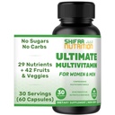 SHIFAA NUTRITION Halale multivitaminer til kvinder, mænd og voksne, 30 Servering af 124; Jern, vitamin A, B6, B12, Biotin, Niacin, C, D3, E, zink, Calcium, folinsyre, CoQ10