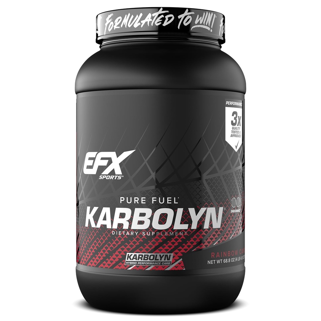 EFX Sports Karbolyn Brændstof • 124; Fast- Absorbing Carbodiate Pulver • 124; Carb Belastning, Vedvarende energi, Quick Recovery • 124; Stimulant Gratis • 124; 35 Serveringer (Rainbow Candy)