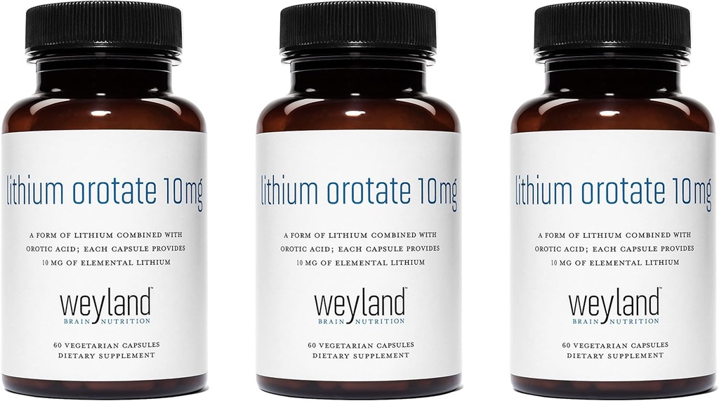 Lithium Oroter 10mg (3 flasker), 180 vegetariske kapsler