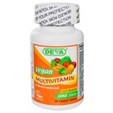 Deva Vegan Multivitamin og Mineral Supplement - Once- Per- Day Formel med grønne - Vitaminer A, C, D, E, B Complex, High- Potency Formulation for Daily Health and Wellness- 90 Overtrukket Tablets, 1- Pack