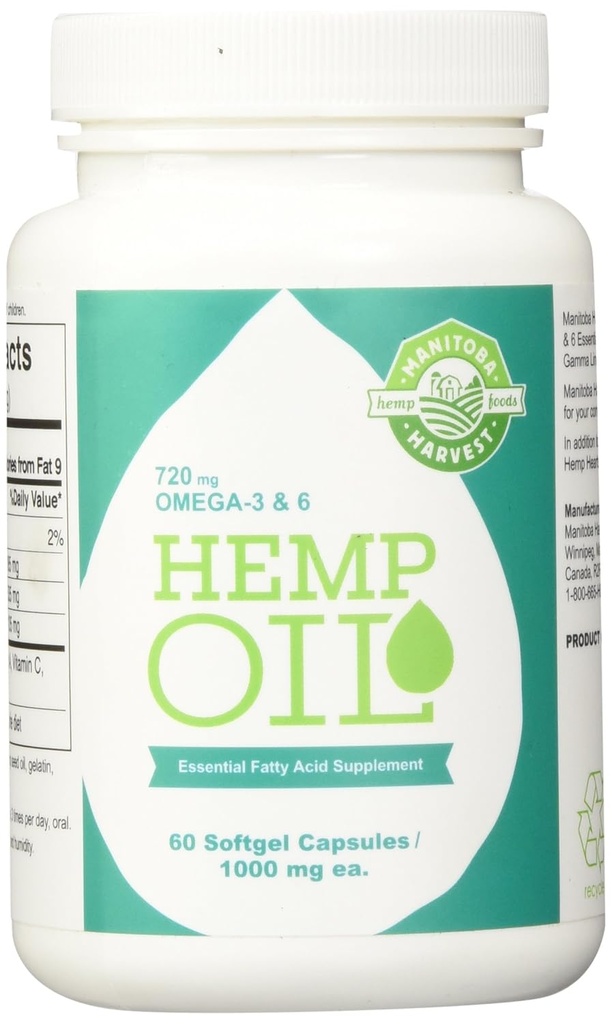 Manitoba Høst Hamp Oil, 60 Softgel Kapsler (pakning med 3)