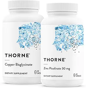 THORNE - Trace Minerals Bundle - Zink Picolinate og kobber Bisglycinate - Essentials for Wellness - 60 Serveringer