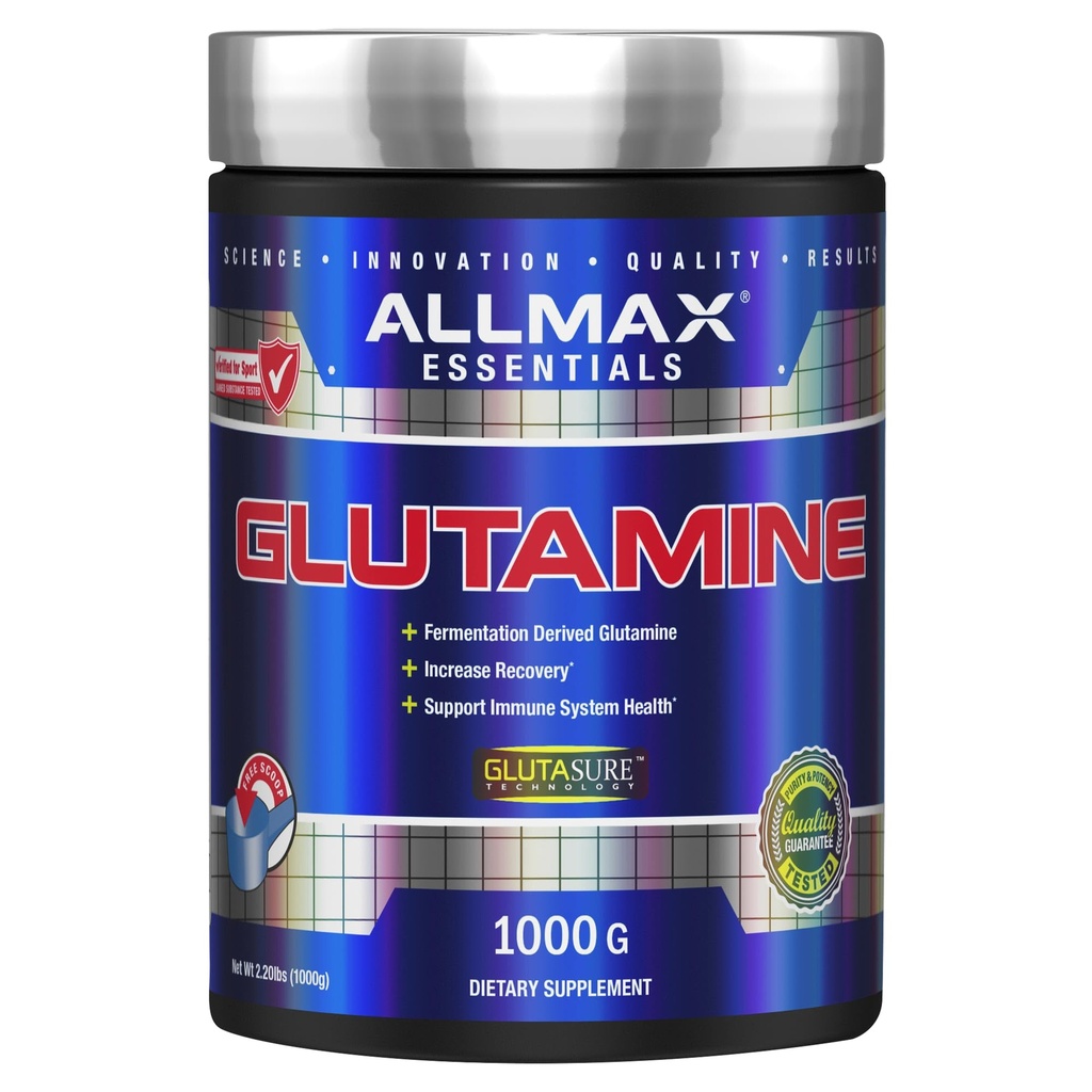 ALLMAX Nutrition L - Glutaminpulver, Muscle Recovery Formel, Gluten Free, Vegan, 1000 Bedste
