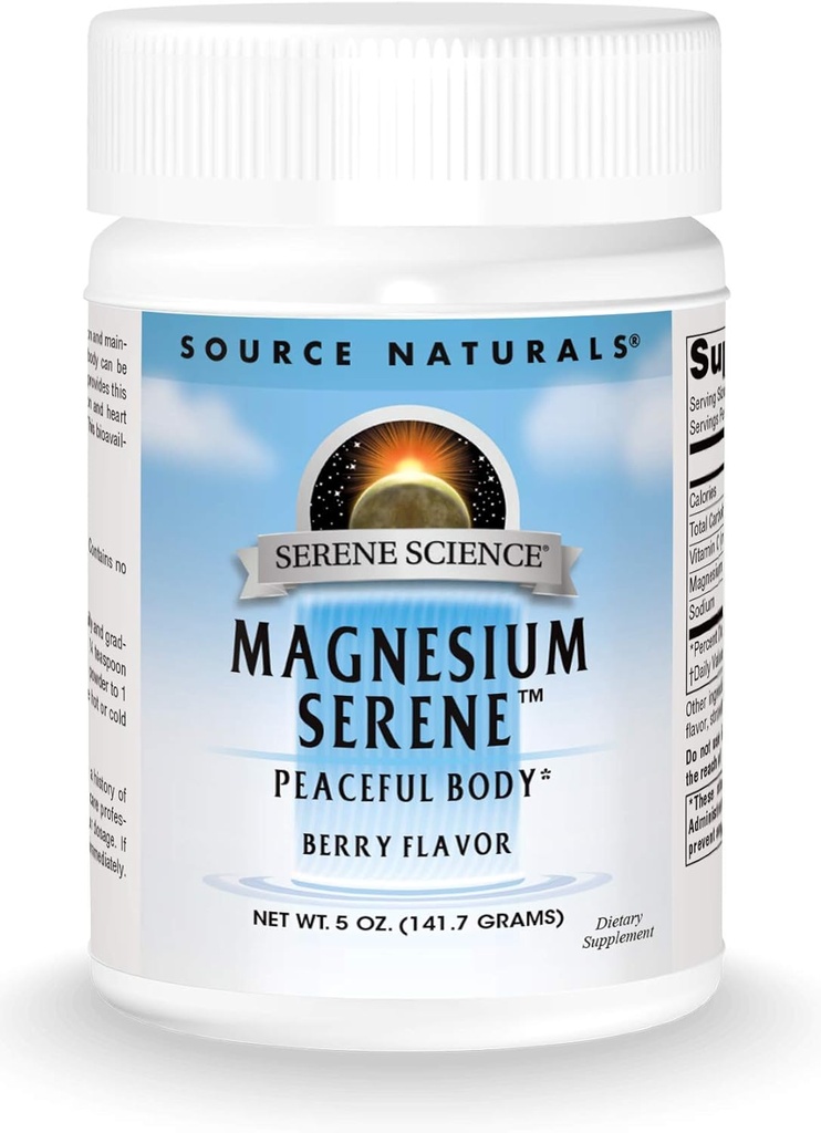 Source Naturals Serene Science Magnesium Serene, Fredelig Krop - Berry Flavored - 5 Ounces