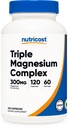 Nutricost Triple Magnesium Complex (300mg, 120 Capsules) - from Di-Magnesium Malate, Bisglycinate and Citrate, 60 Servings