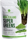 Antler Farms - 100% Pure Organic New Zealand Super Green Powder, 40 Servering, 200g - Hvede Græs, Barley Grass, Chlorella, Spirulina - Vegan, Gluten Free, Chlorophyll Rich, for Energy og Detox