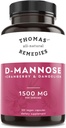 Thomas 'all- naturlige retsmidler D- mannose 1200mg - med Cranberry og Mælkebøtte - Natural Urinary Tract og UTI Health Support - Bedste dmannose kapsler - ingen fyldstoffer, All- Natural, Vegan - 120 Kapsler